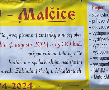 750. výročie prvej písomnej zmienky o obci Malčice