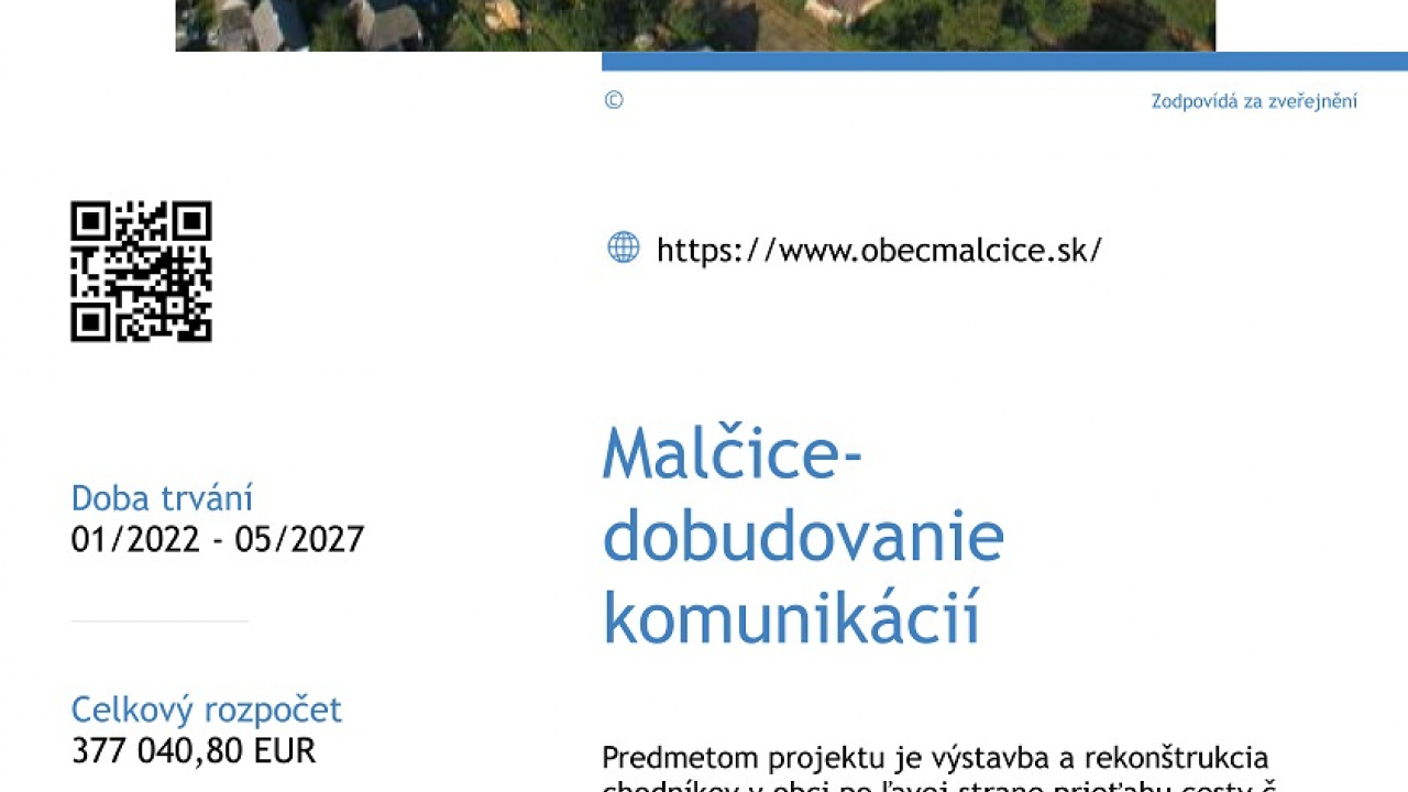 Malčice-dobudovanie komunikácii Malčice-dobudovanie komunikácii